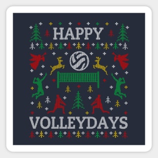 Funny Happy Volleydays Volleyball Ugly Christmas Sweater Party Sticker
